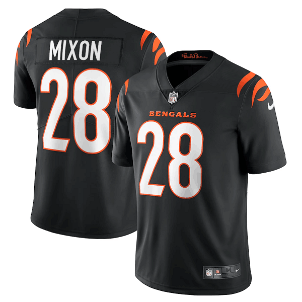 Men's Cincinnati Bengals #28 Joe Mixon 2021 Black NFL Vapor Untouchable Limited Stitched Jersey